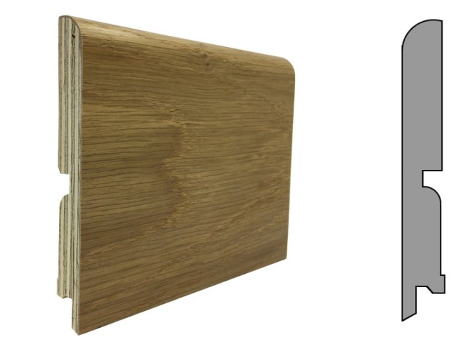 Плинтус шпонированный  Finitura/Финитура 120х15х2400мм Дуб без покрытия